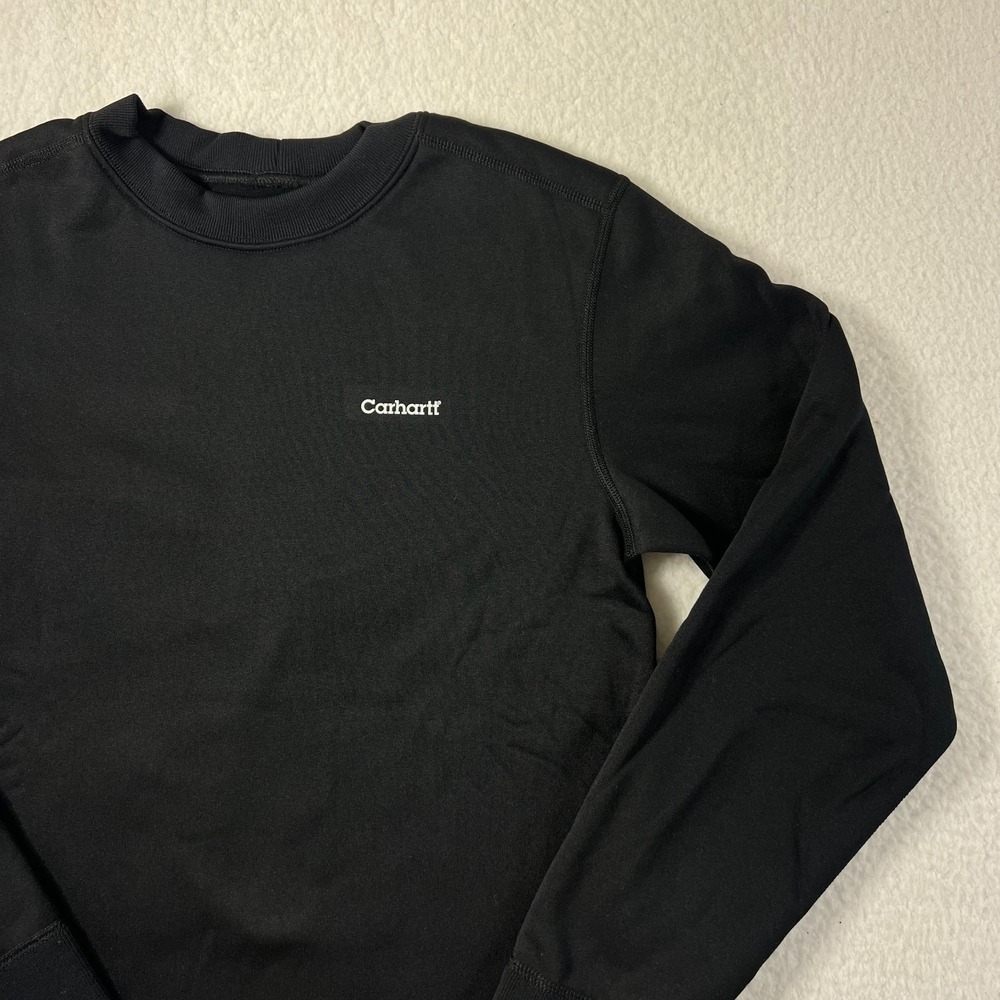 Carhartt Heavyweight Thermal Polyester Crewneck Top Black Men's Size S VTG NWT - Picture 4 of 15